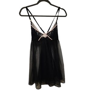 Victoria's Secret black sheer nightie slip dress